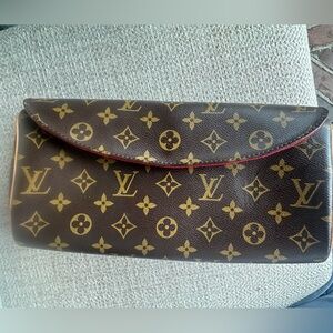 Louis Vuitton Brown and Gold Monogram Clutch Authentic